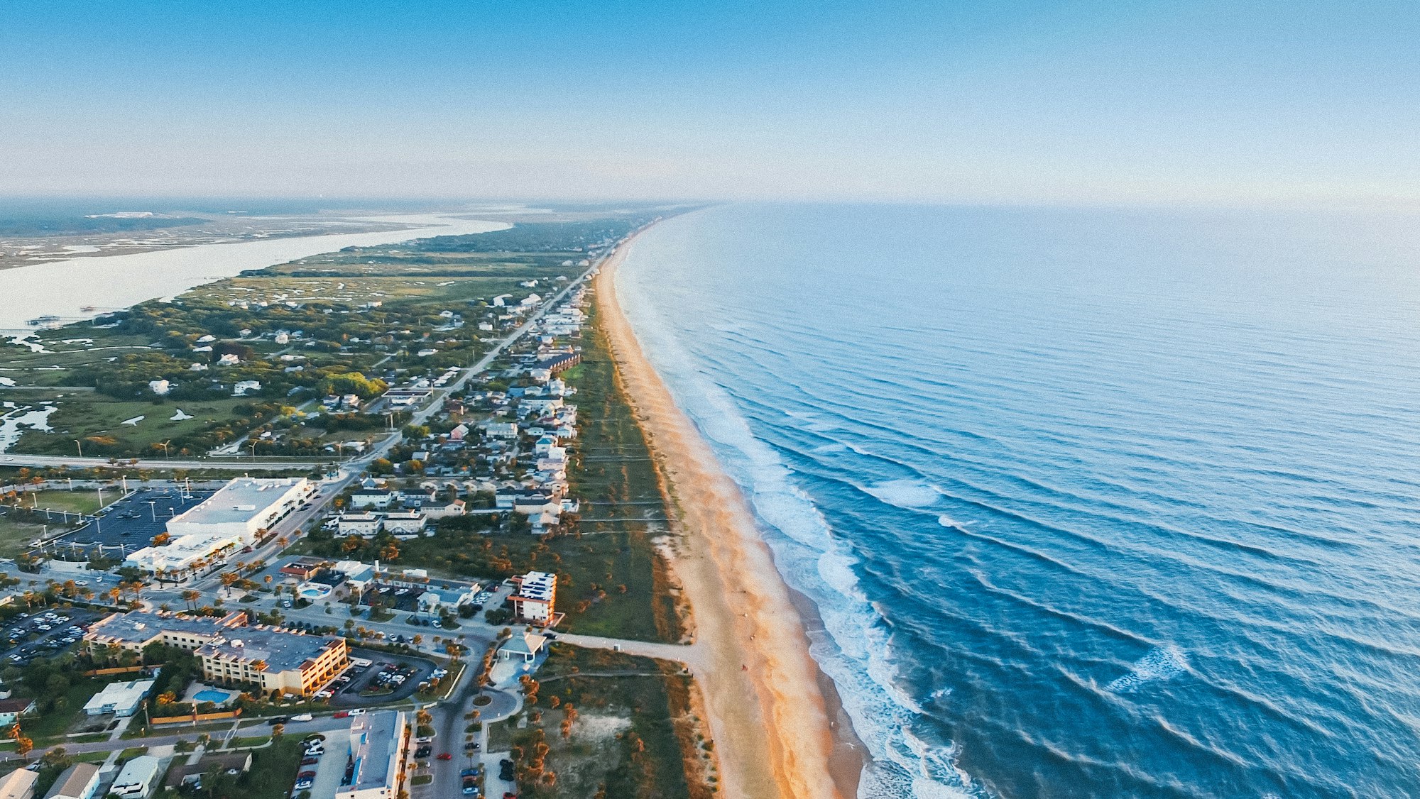 Aerial view of the Florida coastline